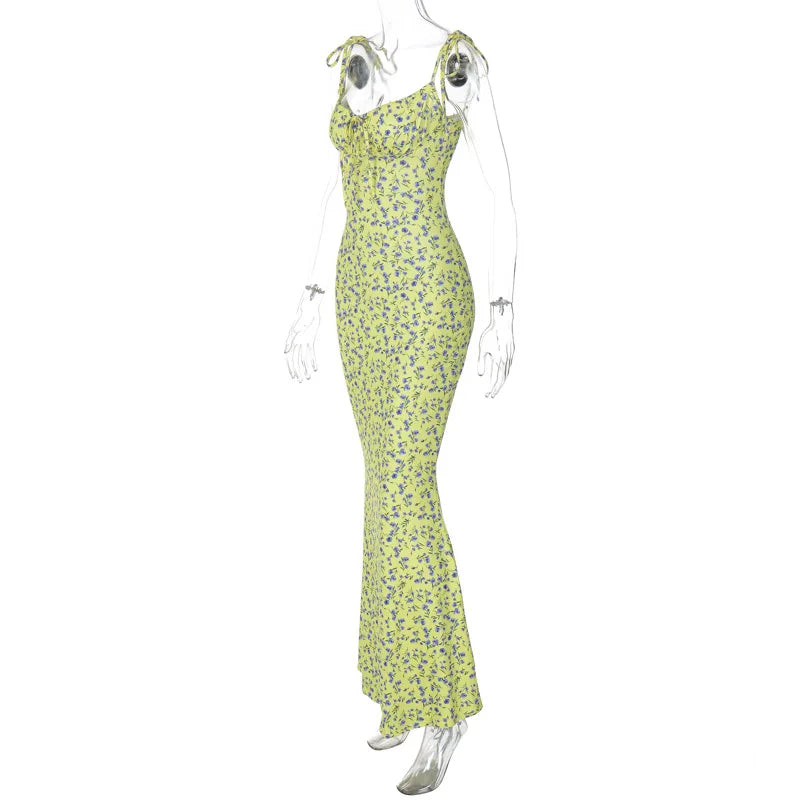 Hugcitar Women Elegant Floral Beach Vacation Bodycon Streetwear Long Dress 2026 Summer Clothes Wholesale Items For Business - Prolificstore