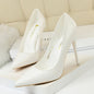 Women Korean Version Fashion Shallow Mouth Office Shoes Stiletto Party Single Shoes Female Comfort Women Heels Simple 9511-17