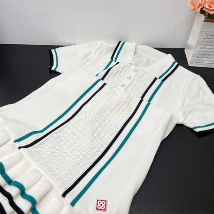 YuooMuoo Chic Fashion Sexy Package Hips Knitted Mini Dress 2026 Summer Vintage Turn-down Collar Ruffled Party Dress Streetrwear - Prolificstore