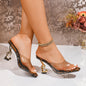 2025 Summer Open Toe Patent Leather Women's High Heels Luxury Sexy Women's Sandals Elegant Dress Женская Обувь
