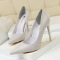 Women Korean Version Fashion Shallow Mouth Office Shoes Stiletto Party Single Shoes Female Comfort Women Heels Simple 9511-17
