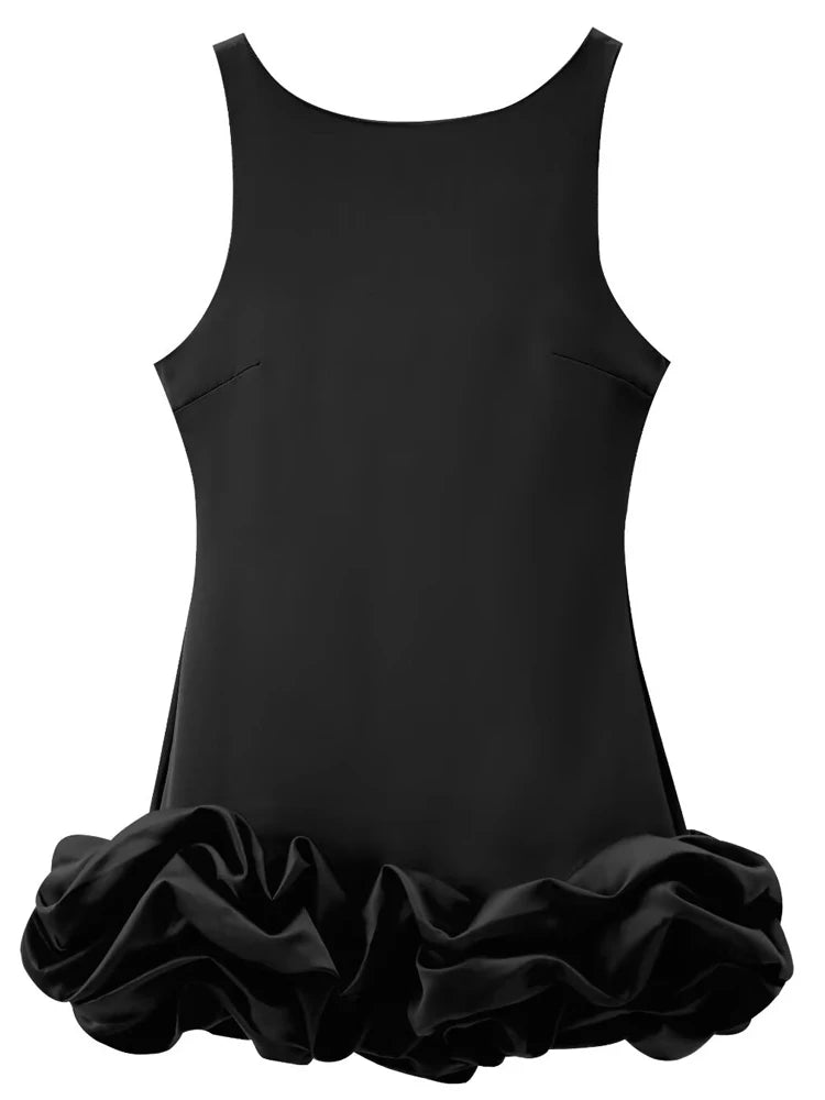 HXAO White Short Dress Women's Ruffle Backless Party Dresses Black Red Sleeveless Bodycon Mini Dress Woman Summer Sexy Vestidos - Prolificstore