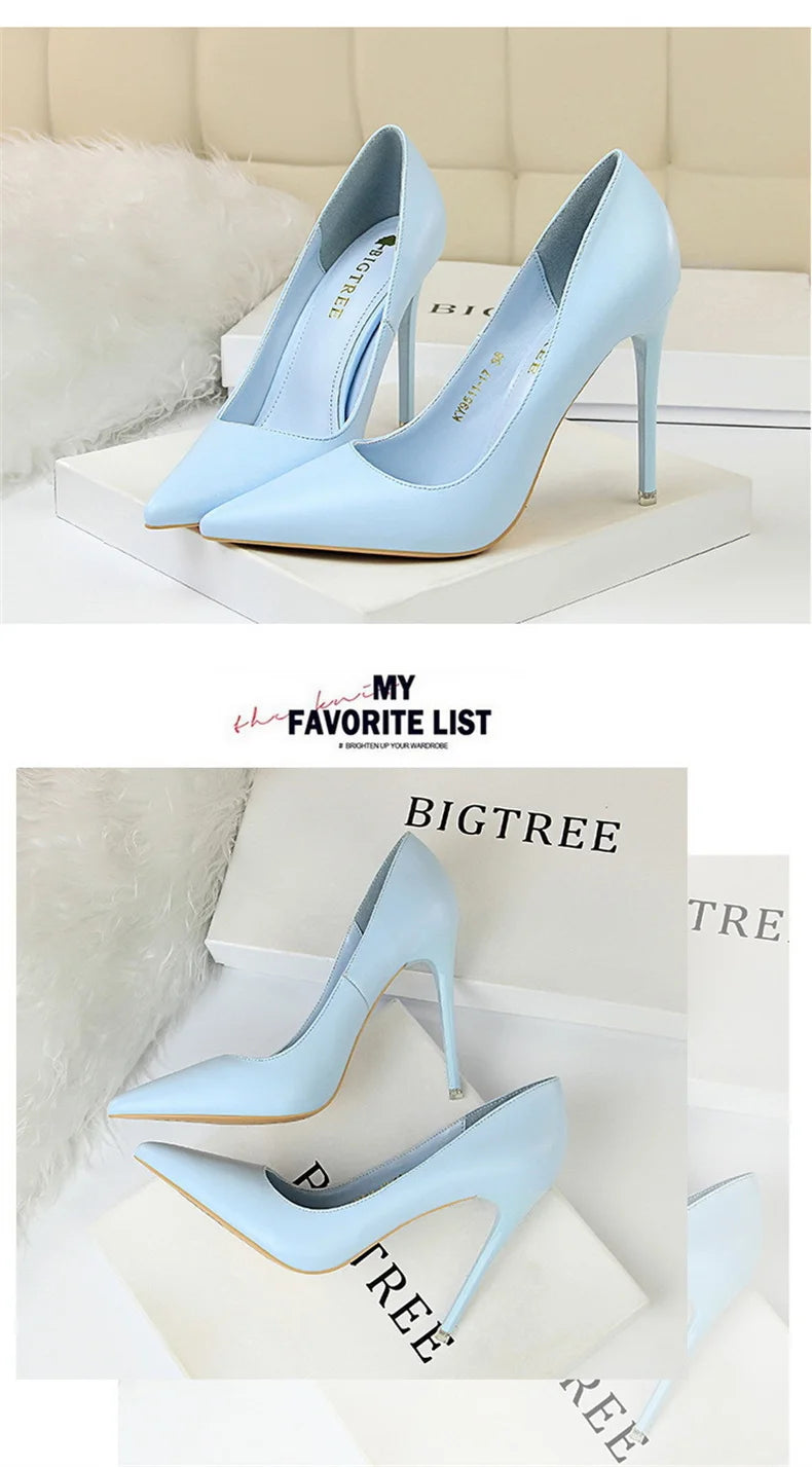 Women Korean Version Fashion Shallow Mouth Office Shoes Stiletto Party Single Shoes Female Comfort Women Heels Simple 9511-17