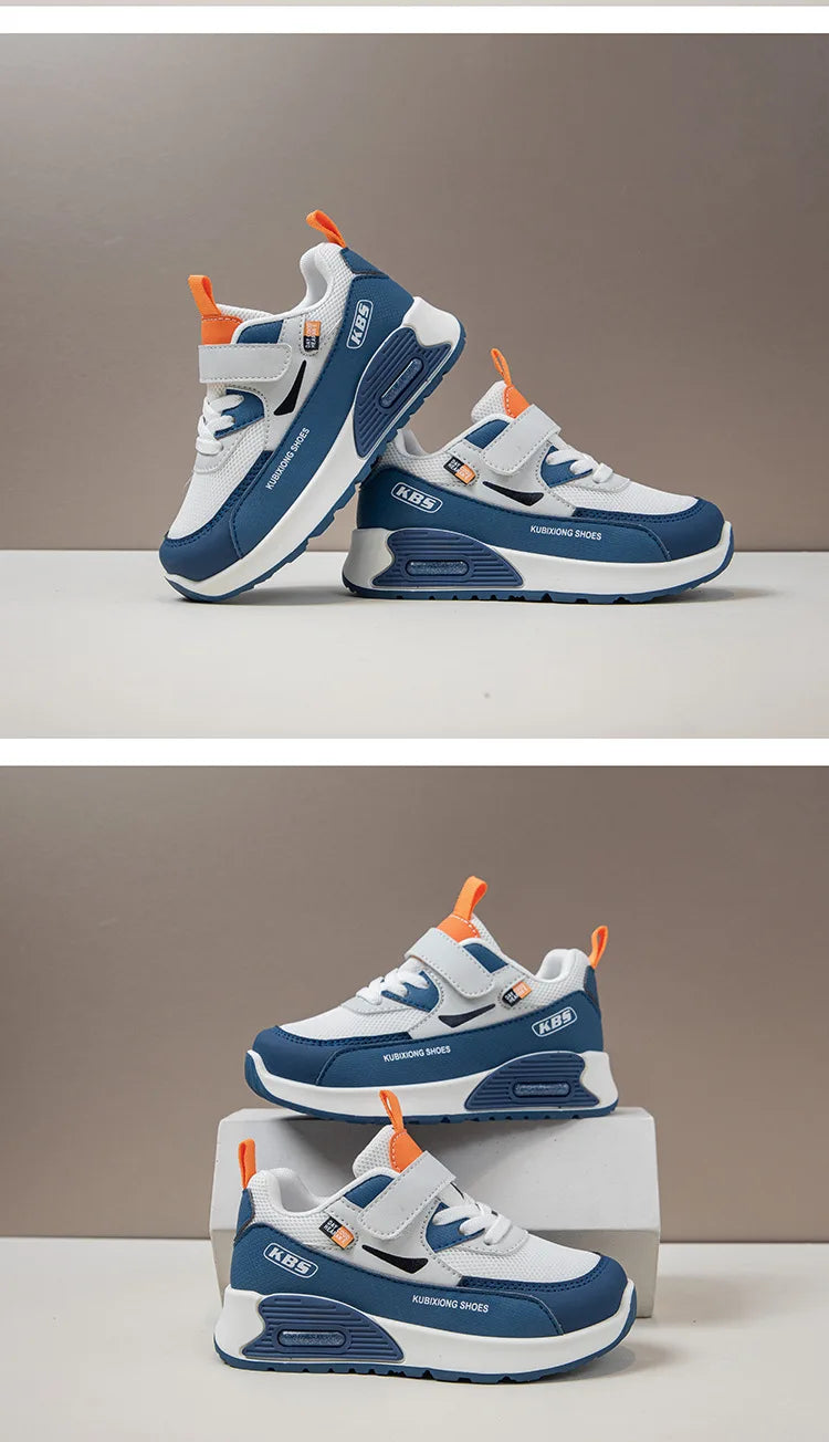 PU Leather Sport Shoes For Children 2026 Trend Fashion Kid's Sneakers Soft-soled Outdoor Boy's Girl's Running Shoes