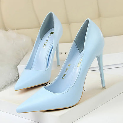 Women Korean Version Fashion Shallow Mouth Office Shoes Stiletto Party Single Shoes Female Comfort Women Heels Simple 9511-17