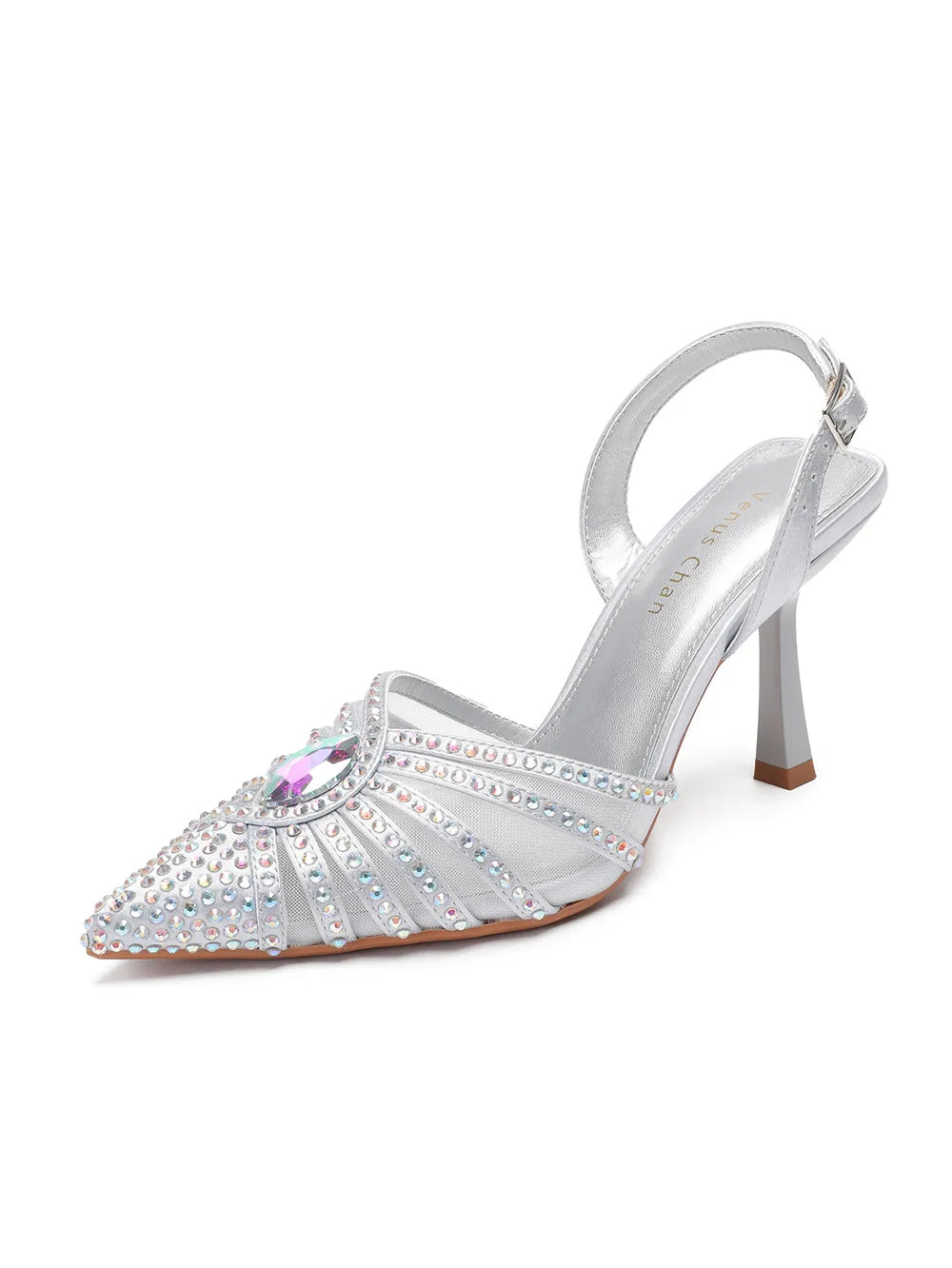 2025 Elegant Fruit Green Women's Green Heels and Rhinestone Handbag Set - Italian Design for Weddings and Parties