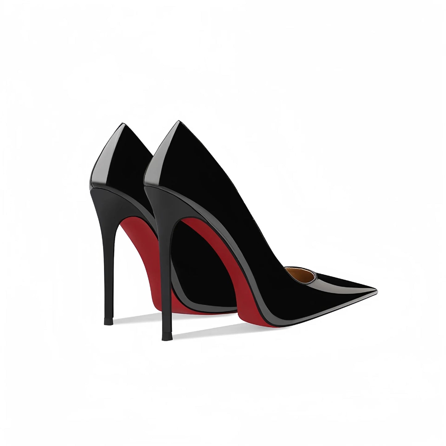 Hot selling patent leather black thin heel pointed super high heels for women, professional and sexy 12cm single shoe large size - Prolificstore