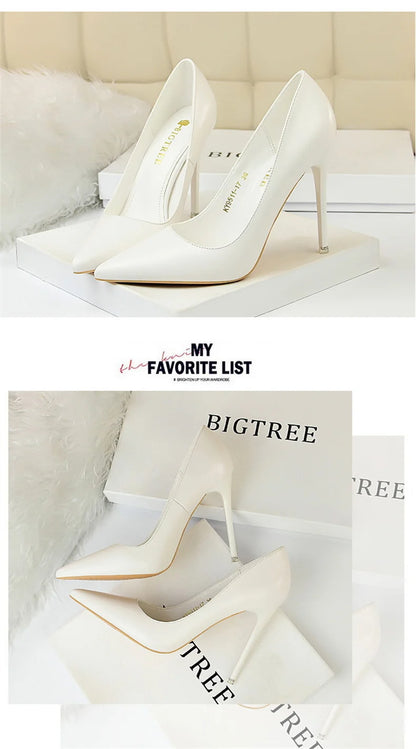 Women Korean Version Fashion Shallow Mouth Office Shoes Stiletto Party Single Shoes Female Comfort Women Heels Simple 9511-17