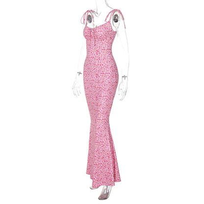 Hugcitar Women Elegant Floral Beach Vacation Bodycon Streetwear Long Dress 2026 Summer Clothes Wholesale Items For Business