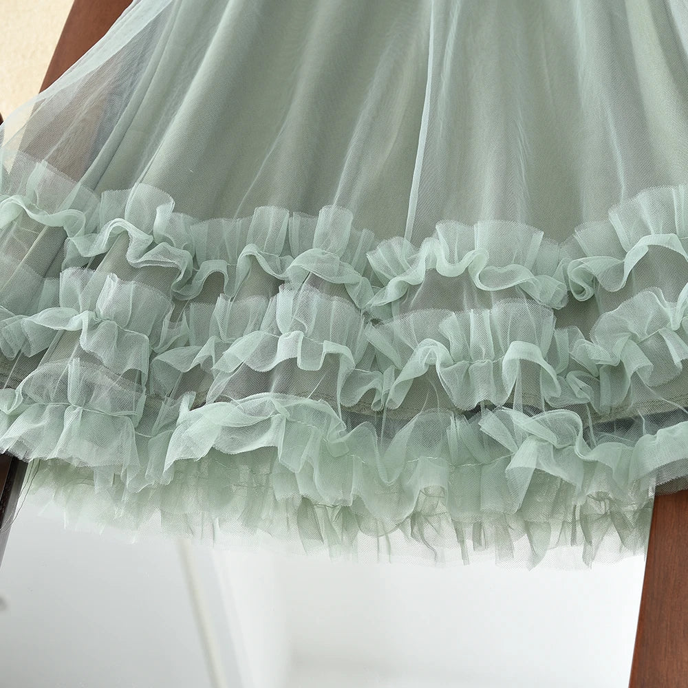 Bear Leader 2025 Korean Version Bow Sleeveless Mesh Wedding Party Birthday Dress Baby Girl Easter Summer Princess Dresses