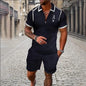 Summer New Men's 3D Printing Short Sleeve Zipper Polo Shirt Shorts Set  Men Casual  2-piece Vacation Beach Set - Prolificstore