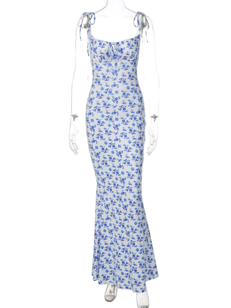 Hugcitar Women Elegant Floral Beach Vacation Bodycon Streetwear Long Dress 2026 Summer Clothes Wholesale Items For Business - Prolificstore