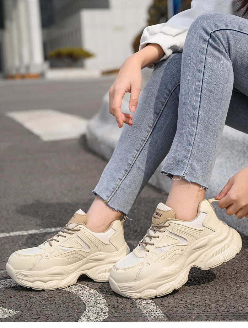female industrial steel toe safety shoes woman breathable work shoes Lightweight Sneakers fashion spring/summer work sneakers - Prolificstore