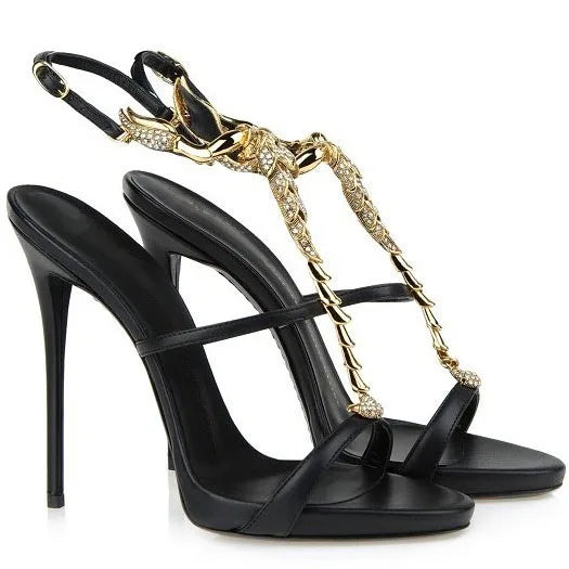 Classic Summer New Women's Stiletto Heel Sheepskin Peep Toe Platform Rhinestone Sandals High Heel Ankle Strap Pumps Sandals - Prolificstore