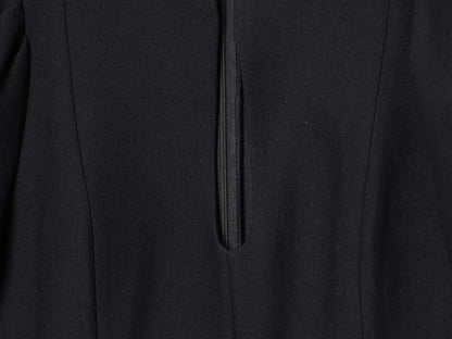 KONDALA Elegant Holiday Chic Women Mini Dress Black O-Neck Zipper Short Puff Sleeve Dress Fashion 2026 Spring Summer Party Dress