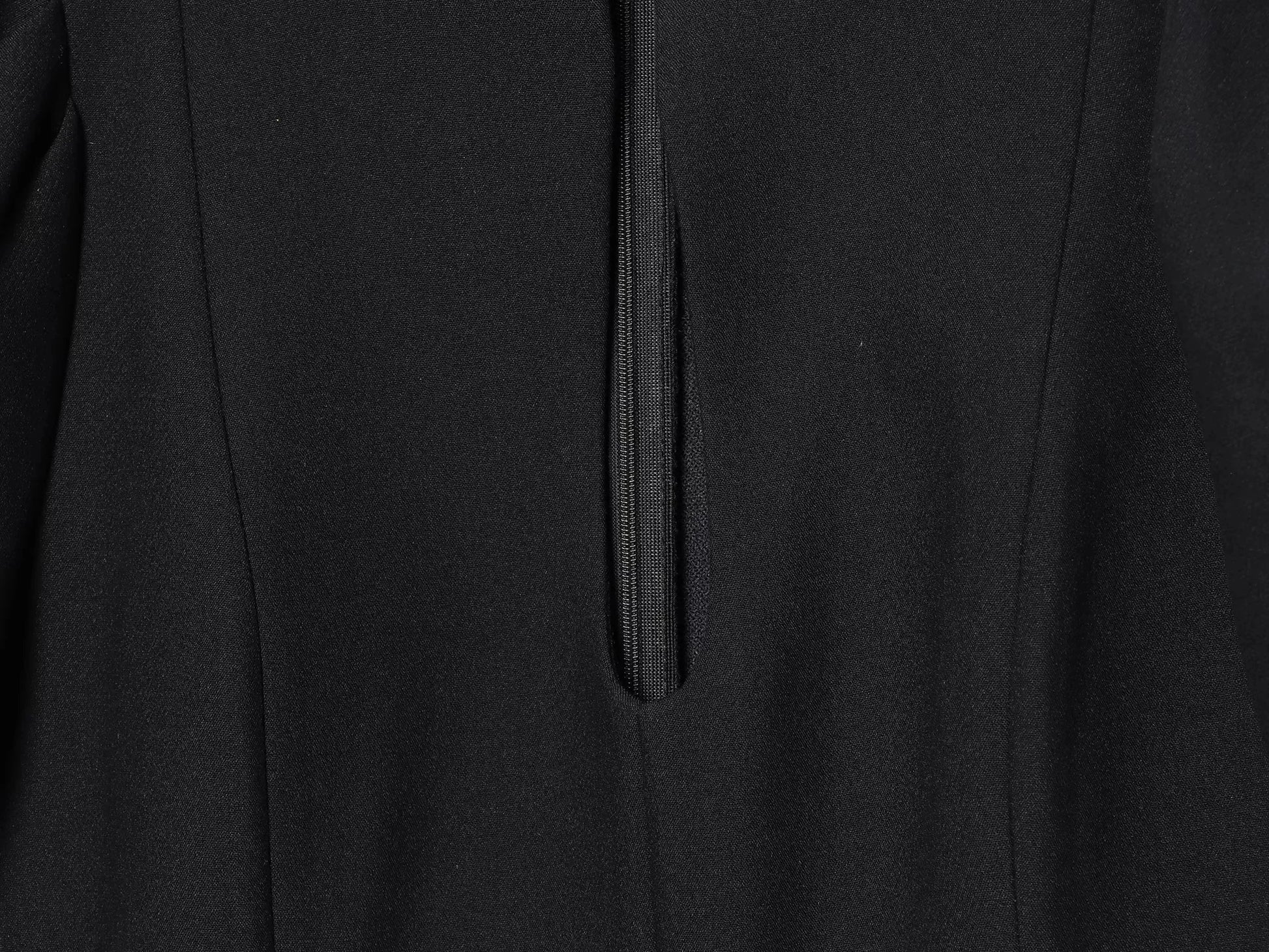 KONDALA Elegant Holiday Chic Women Mini Dress Black O-Neck Zipper Short Puff Sleeve Dress Fashion 2026 Spring Summer Party Dress - Prolificstore