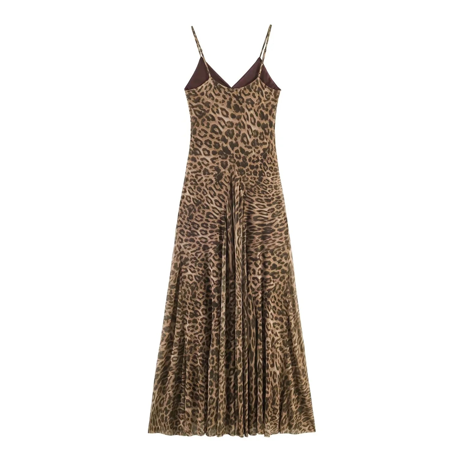 KONDALA Vintage Sexy Women Long Cami Chiffon Dress Leopard Beach Holiday Party Dress Fashion 2026 Spring Summer Elegant Dress - Prolificstore