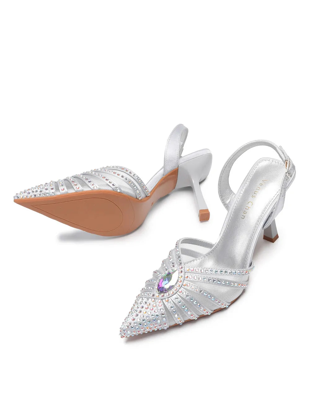 2025 Elegant Fruit Green Women's Green Heels and Rhinestone Handbag Set - Italian Design for Weddings and Parties