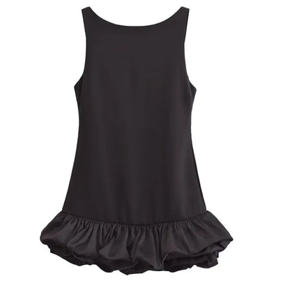HXAO White Short Dress Women's Ruffle Backless Party Dresses Black Red Sleeveless Bodycon Mini Dress Woman Summer Sexy Vestidos - Prolificstore