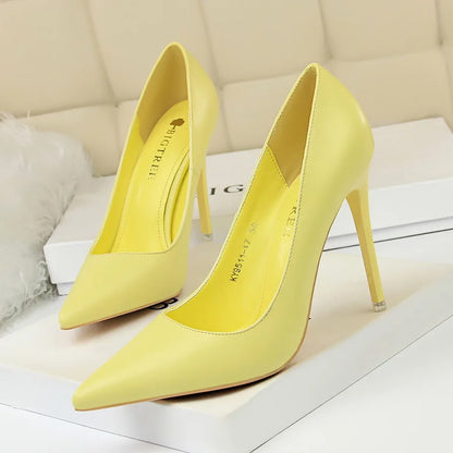Women Korean Version Fashion Shallow Mouth Office Shoes Stiletto Party Single Shoes Female Comfort Women Heels Simple 9511-17
