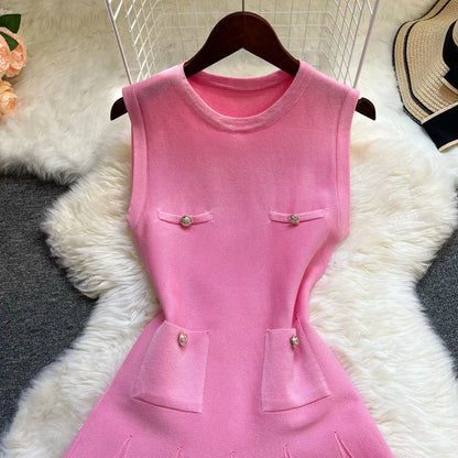 YuooMuoo Chic Fashion 2026 Summer Pleated Short Dress Women O-neck Slim Waist A-line Party Dress Streetwear Lady Outfits Vestido - Prolificstore