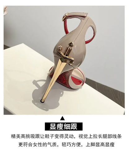 2026 New Women's Shoes Fashion Patent Leather High-heeled Sandals Luxury Women Designer Shoes Fine Heel Sexy High Heels Zapatos