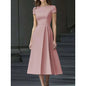 Formal Pleated Dresses Woman 2026 Spring Summer Apricot Short Sleeve High Waist Bridal Guest Elegant Long Dress 197365 - Prolificstore