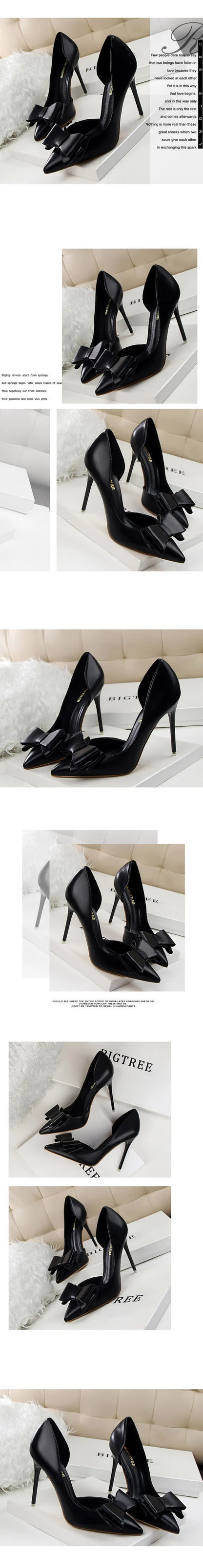 2025 High Heels 10.5cm Women's Shoes Side Hollowed Out Slim Heels Shallow Mouth Lady Pumps Butterfly-Knot Stiletto Banquet Shoes
