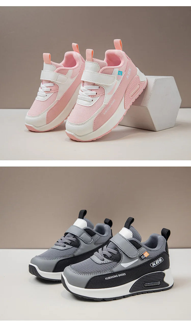 PU Leather Sport Shoes For Children 2026 Trend Fashion Kid's Sneakers Soft-soled Outdoor Boy's Girl's Running Shoes