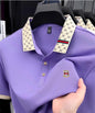 Luxury brand B letter embossed short sleeve polo shirt men summer lightweight breathable new fashion color blocked lapel T-shirt - Prolificstore